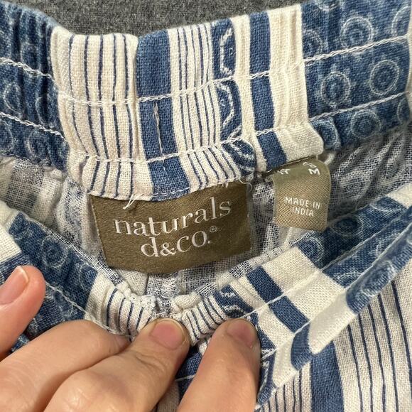 Denim & Co. Naturals Regular Linen Blend Crop Pants Med Denim Blue Small - Picture 4 of 11